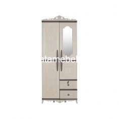 Plastic Wardrobe 2 Door + Mirror - Olymplast OTC 2PL ST2 CLASSIC / White